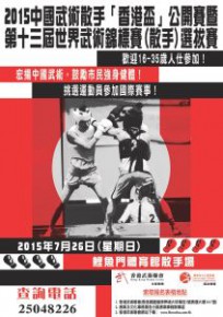 2015中國武術散手「香港盃」公開賽暨 第十三屆世界武術錦標賽(散手)選拔賽
