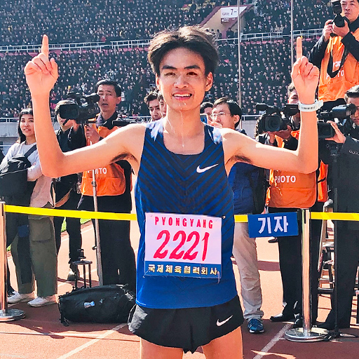 長跑運動員 麥文鋒、領隊老師 姚汝基