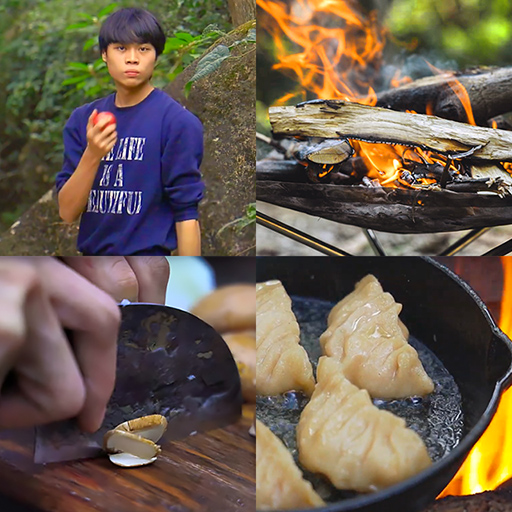 野人廚房柴火煮食